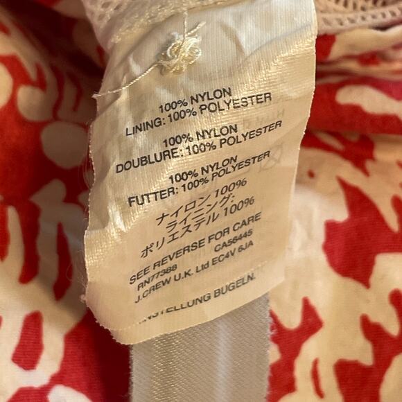 J. Crew Watermelon Red Tropical Swim Trunks Mens Size 32 Cargo Board Shorts - Picture 6 of 9